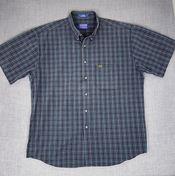 Vintage Pendleton 100% Cotton Button Down Pocket Shirt. Plaid Green and Red. XL - Picture 1 of 7